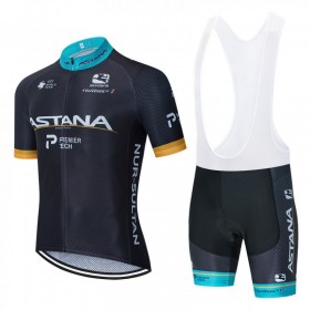 Conjunto Maillot + Culotte Corto con tirantes 2020 Astana Pro Team N002